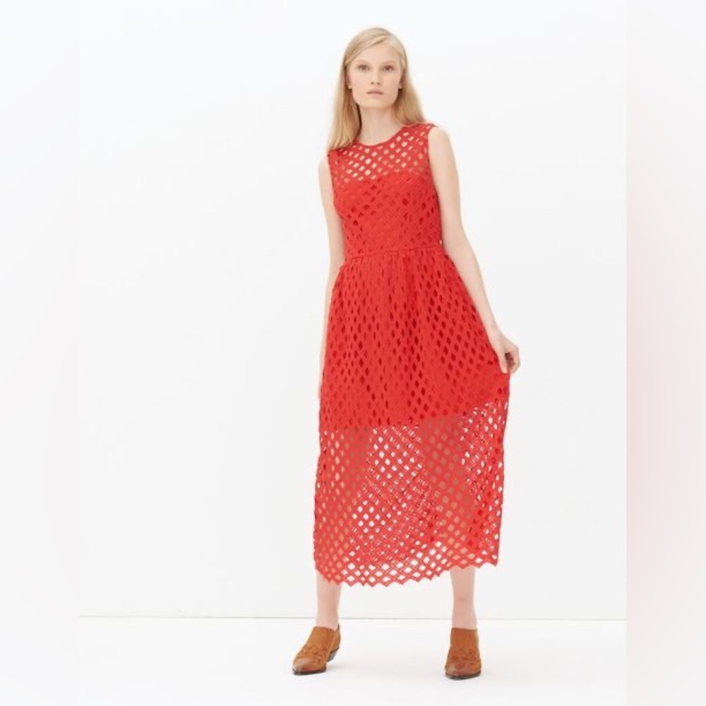 Sandro Roxette Lattice-Lace Dress